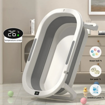 Banheira de banho para bebês, banheira quente dobrável para bebês, sentado e deitado, itens de banheiro domésticos para crianças pequenas