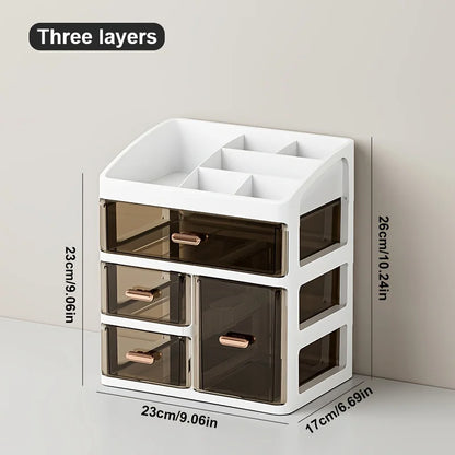 Caixa Organizadora de Cosméticos com Gavetas e Design à Prova de Poeira