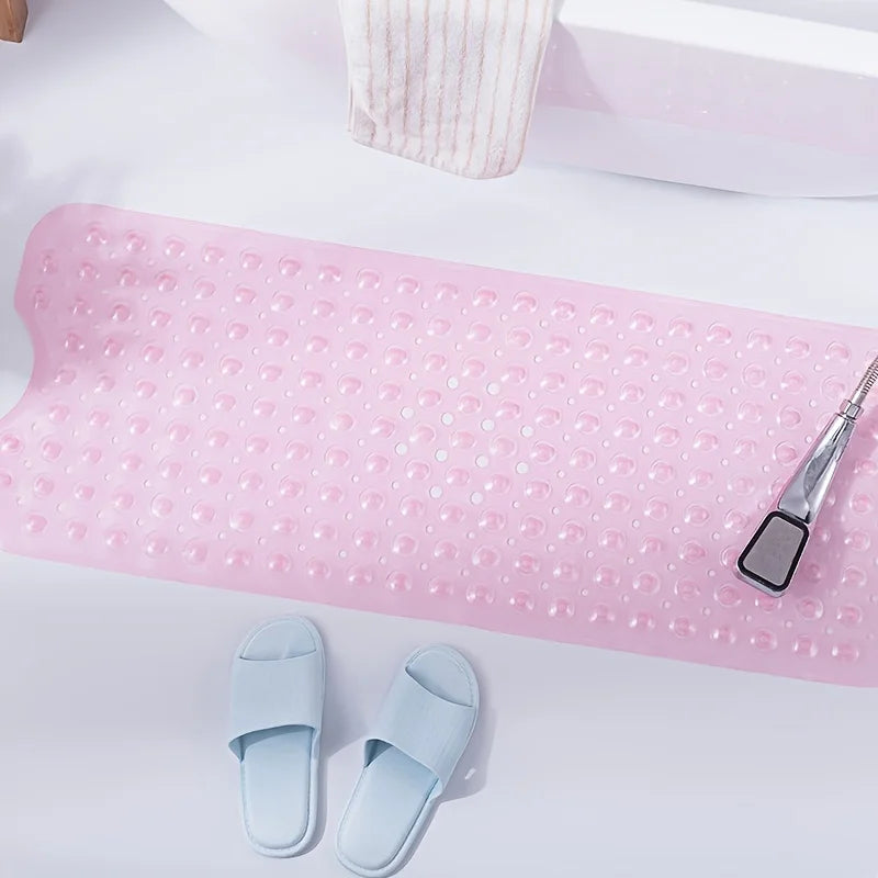 1pc antiderrapante tapete de chuveiro banheira com furos de drenagem e ventosas máquina lavável casa banheiro chuveiro tapete banheiro