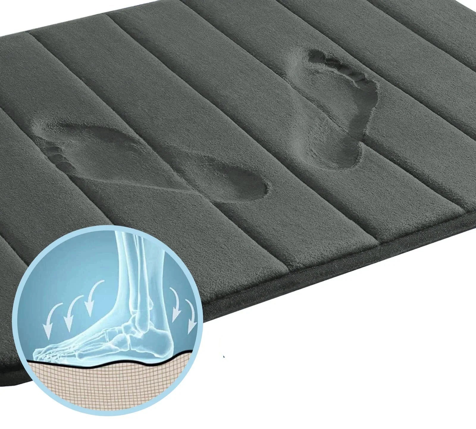 Conjunto de tapete de banheiro de espuma de memória de veludo com 3 absorventes de água, antiderrapante, extra macio, lavável à máquina e seco