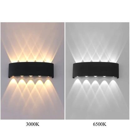 Luminária de parede led para cima e para baixo, à prova d'água, interior, para quarto, sala de estar, corredor, iluminação interna e externa