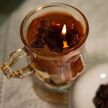 Vela Aromática de Café em Copo Elegante para Decoração
