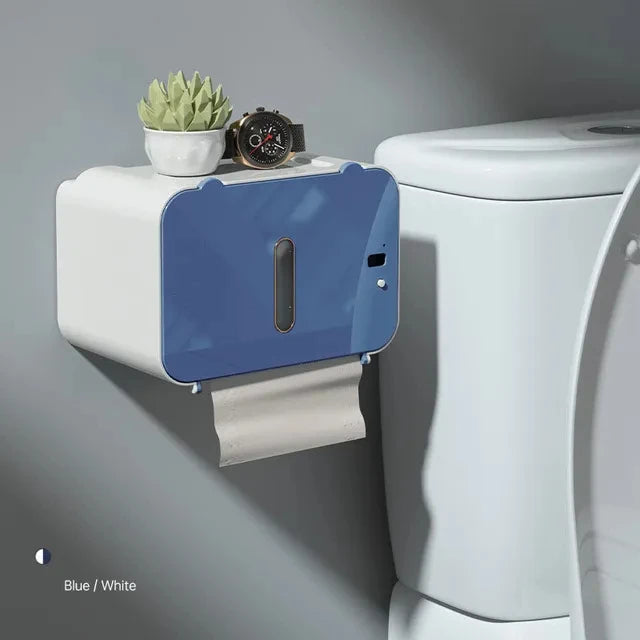 Suporte de papel higiênico de indução, prateleira automática para papel wc, dispensador de papel higiênico montado na parede, acessórios de banheiro