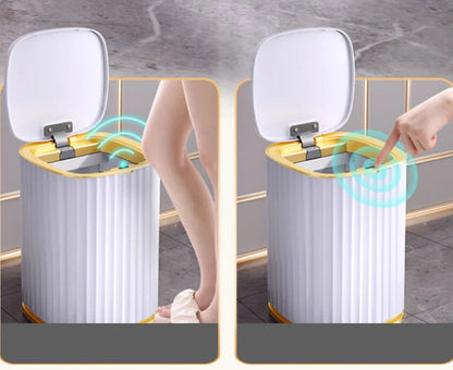 Casa inteligente sensor automático lata de lixo para cozinha banheiro wc lata de lixo inteligente sala estar lixo cesta à prova dwaterproof água