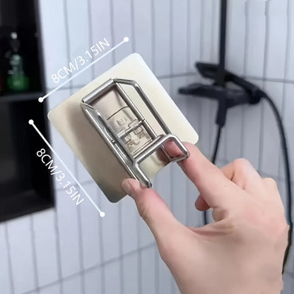 1/2/4/6 pçs de aço inoxidável lavatório gancho multifuncional punch-livre cozinha banheiro rack de armazenamento toalha pendurado titular