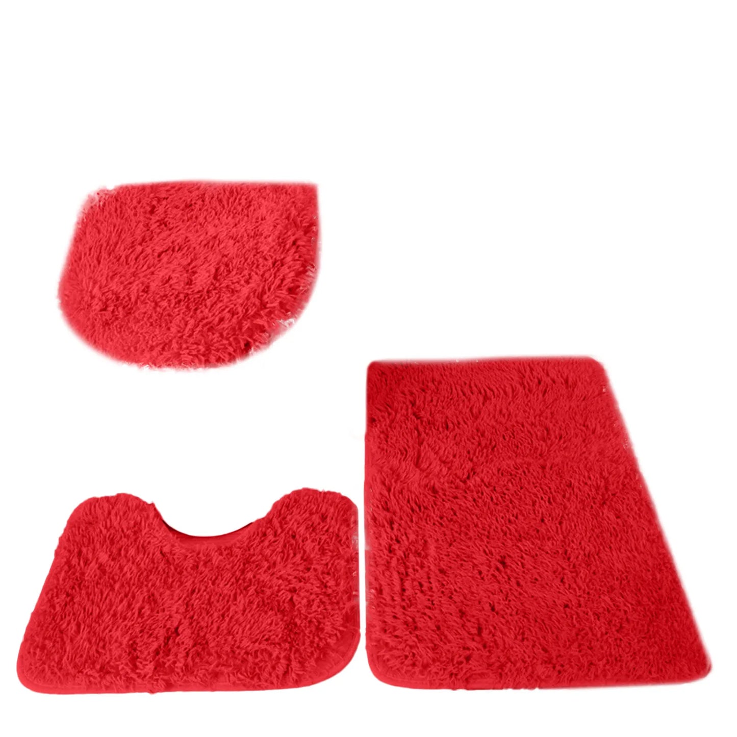 3pc conjunto de banheiro tapete tampa do vaso sanitário capa simples cor sólida tapetes kit antiderrapante fofo casa tapetes para banheiro