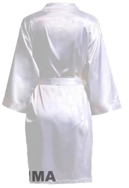 Robe de noiva para festa de casamento, com letras pretas, kimono, cetim, pijama, dama de honra, roupão sp2000