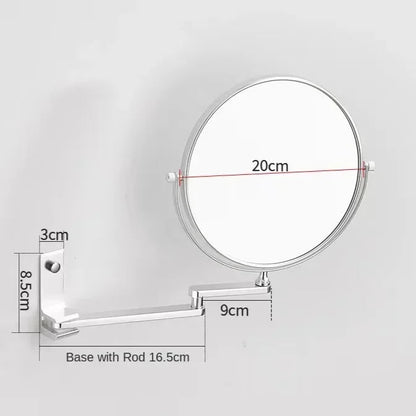 Espelho de vestir montado na parede 8 Polegada ampliação dois lados espelho espaço alumínio preto espelho de maquiagem cosméticos senhora presente