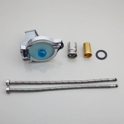 ZAPPO LED RGB Bacia Do Banheiro Torneira Da Pia Cachoeira Latão Banheiro Vaso Misturador Pia Torneira Acabamento Cromado Quente Torneiras De Água Fria