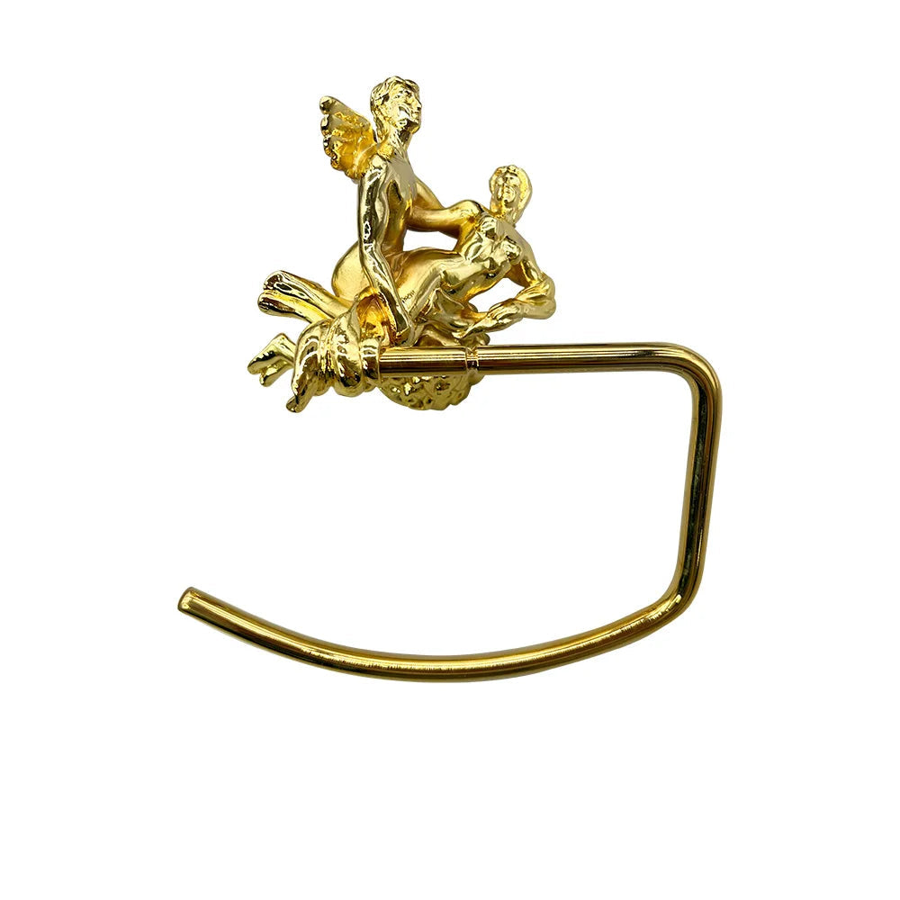 Conjunto de acessórios de hardware de chuveiro de banheiro romântico de montagem na parede, anel de toalha e gancho de robe, suporte de papel higiênico barra de toalha MB-0810B