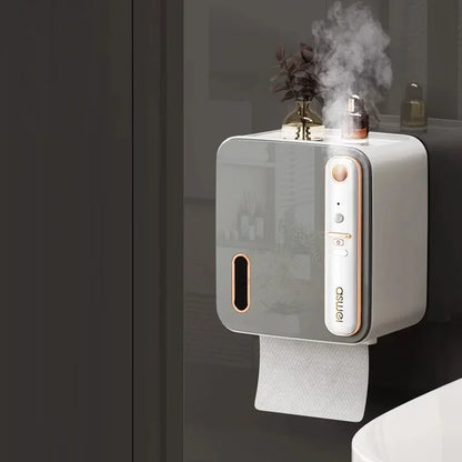 Suporte de papel higiênico inteligente aromaterapia caixa de tecido higiênico rack de armazenamento de papel higiênico roll up caixas de papel acessórios do banheiro