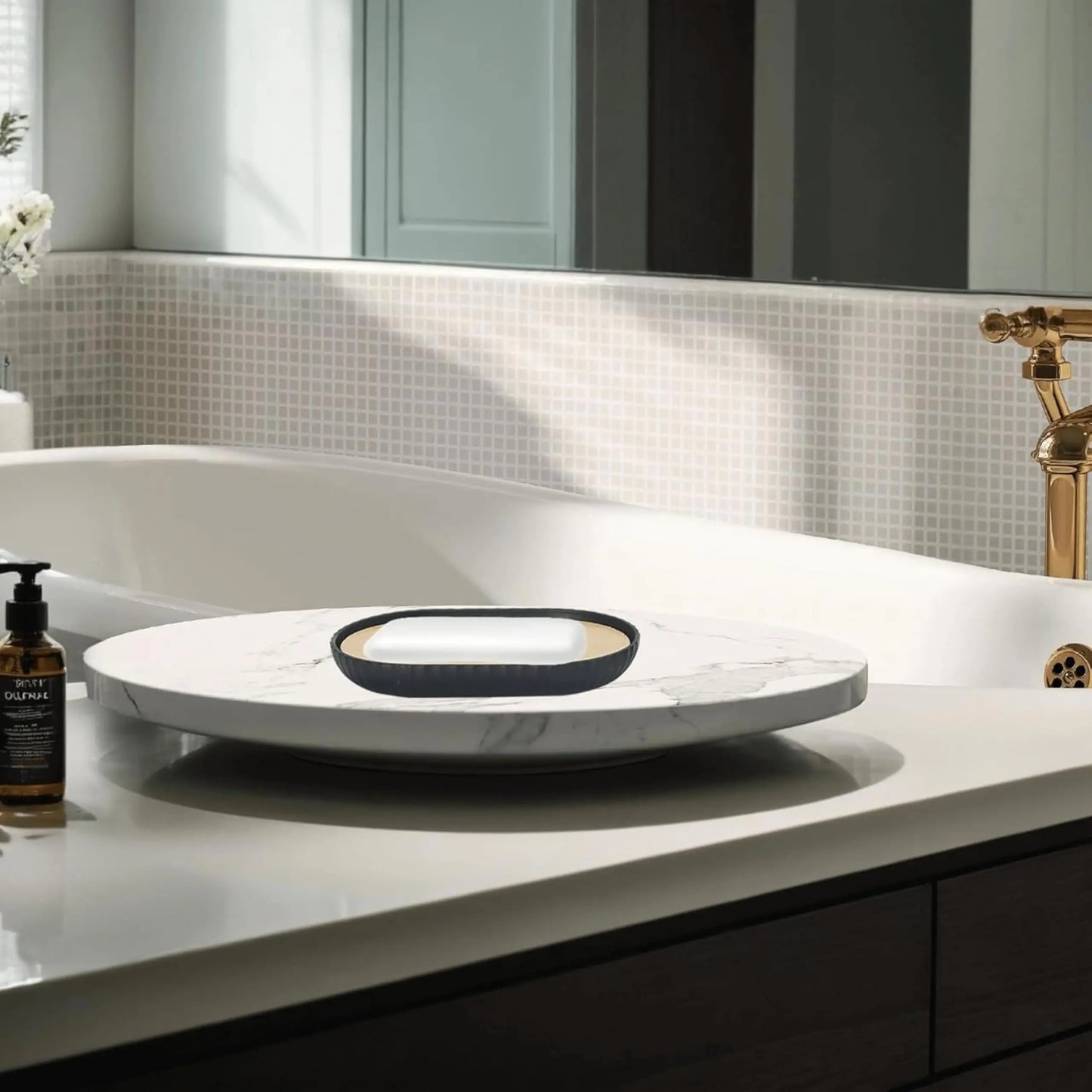 Conjunto de itens essenciais para banheiro moderno/incluindo suporte de escova de dentes, lixeira, escova de vaso sanitário, copo, saboneteira e dispensador de sabonete