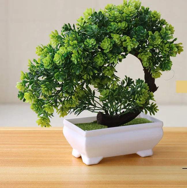 1pc plantas artificiais bonsai pequena árvore simulação plantas flores falsas mesa vaso ornamentos decoração para casa hotel jardim decoração