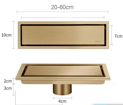 304 de aço inoxidável invisível dreno de chão ouro escondido dreno de chão estendido anti-odor dreno de chuveiro acessórios do banheiro escorredor