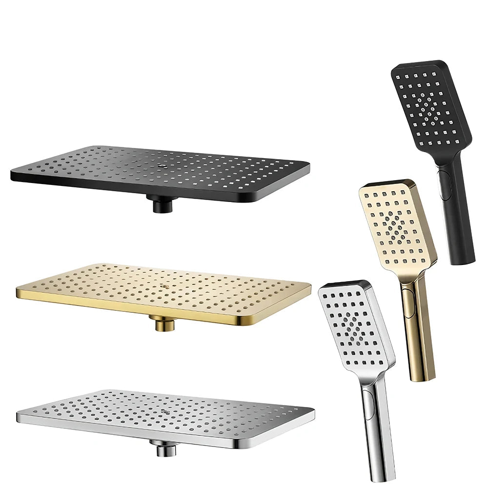 Preto dourado cabeça de chuveiro chuvas torneira do chuveiro cabeça grande fluxo chuvas abs handhower torneira acessório
