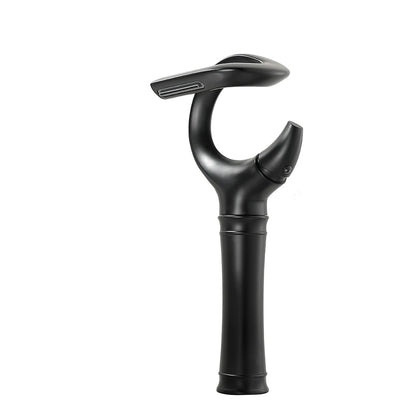 Torneira de lavatório de banheiro, Torneira misturadora de água quente e fria em cachoeira, Guindaste único, Torneira misturadora preta cromada, Novo design