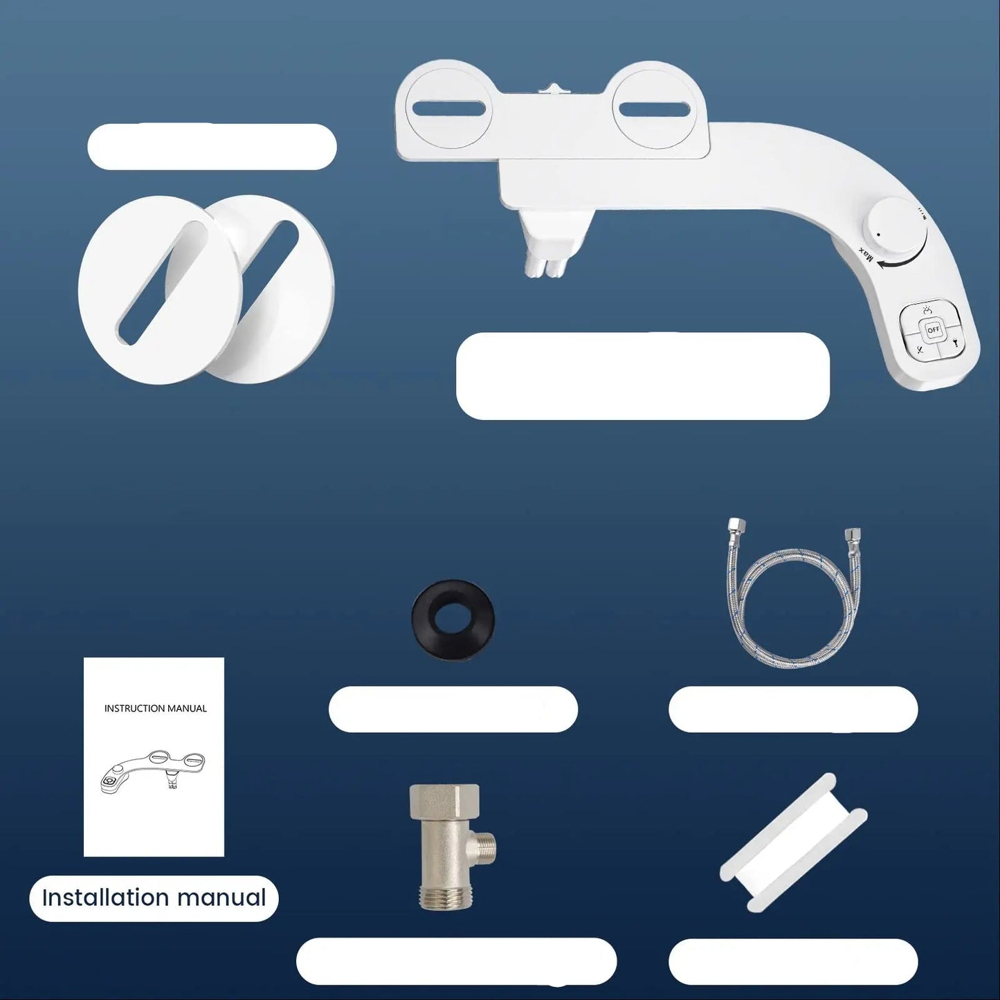 SAMODRA Bidé Esquerdo Não Elétrico-Bidé de Água Doce Auto-Limpeza Bocal Duplo (Lavagem Frontal e Traseira)