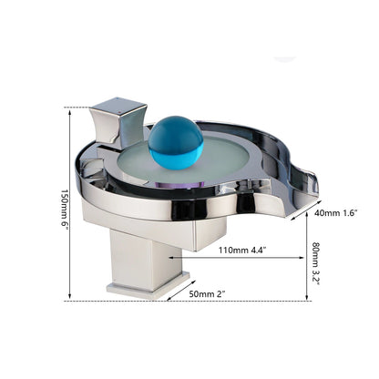 ZAPPO LED RGB Bacia Do Banheiro Torneira Da Pia Cachoeira Latão Banheiro Vaso Misturador Pia Torneira Acabamento Cromado Quente Torneiras De Água Fria