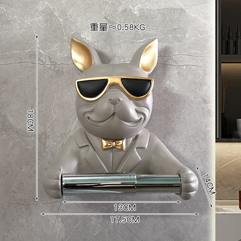 Suporte de papel criativo fixado na parede suporte de tecido banheiro cozinha rolo tubo dos desenhos animados cão sala estar decoração do banheiro