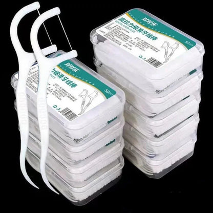 1/2/5/10 caixa portátil descartável fio dental palito de plástico de alta tensão fio dental vara caixa de fio dental ﻿ Cuidados bucais