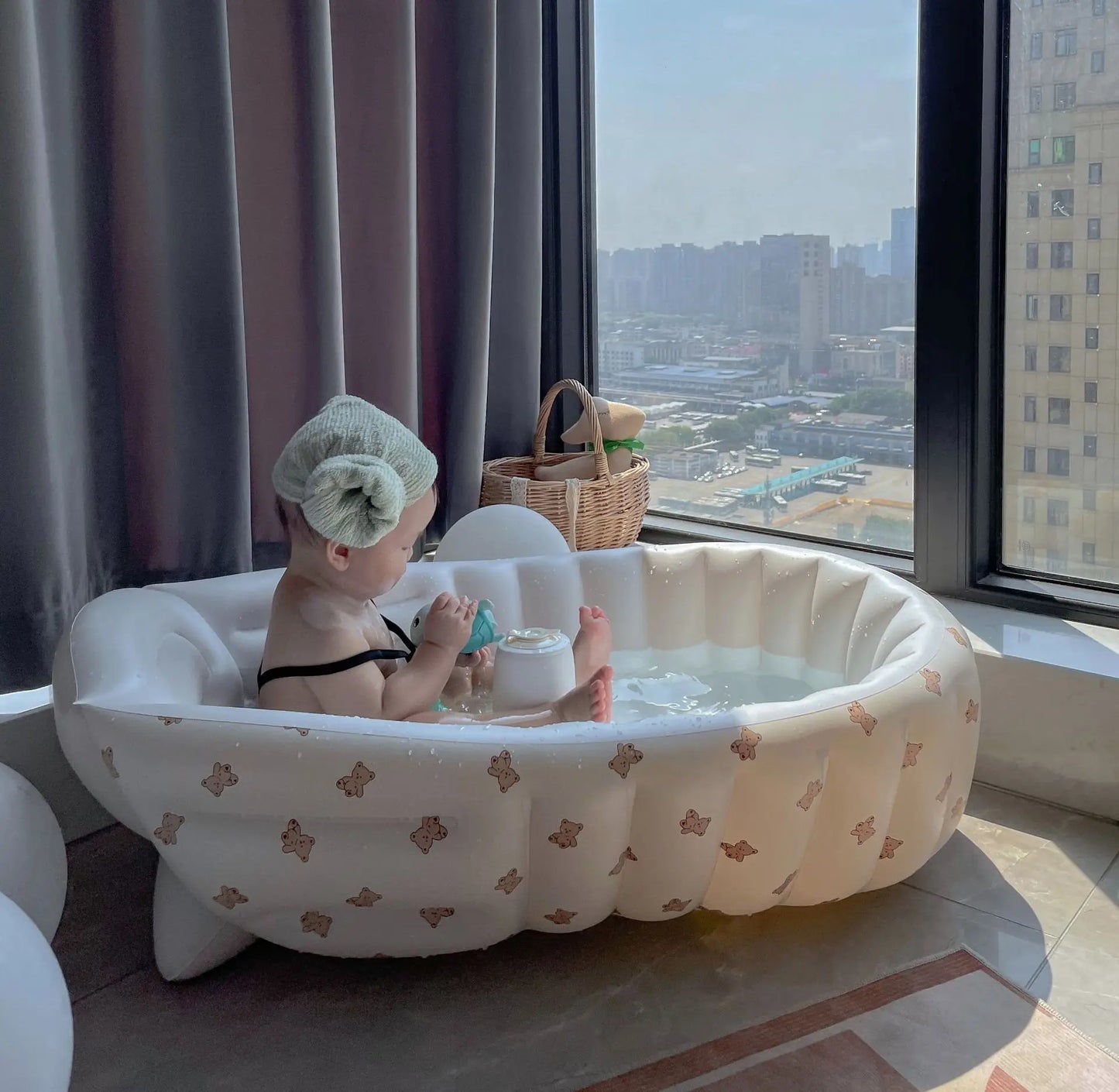 Banheira inflável ao ar livre portátil do bebê, Piscina Animal Infantil, Piscina de recém-nascidos