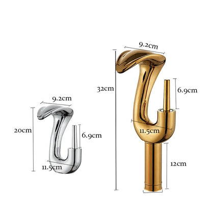 Ouro criativo torneira da bacia de lavagem quente e fria torneiras pia do banheiro único furo torneiras do banheiro deck montado água