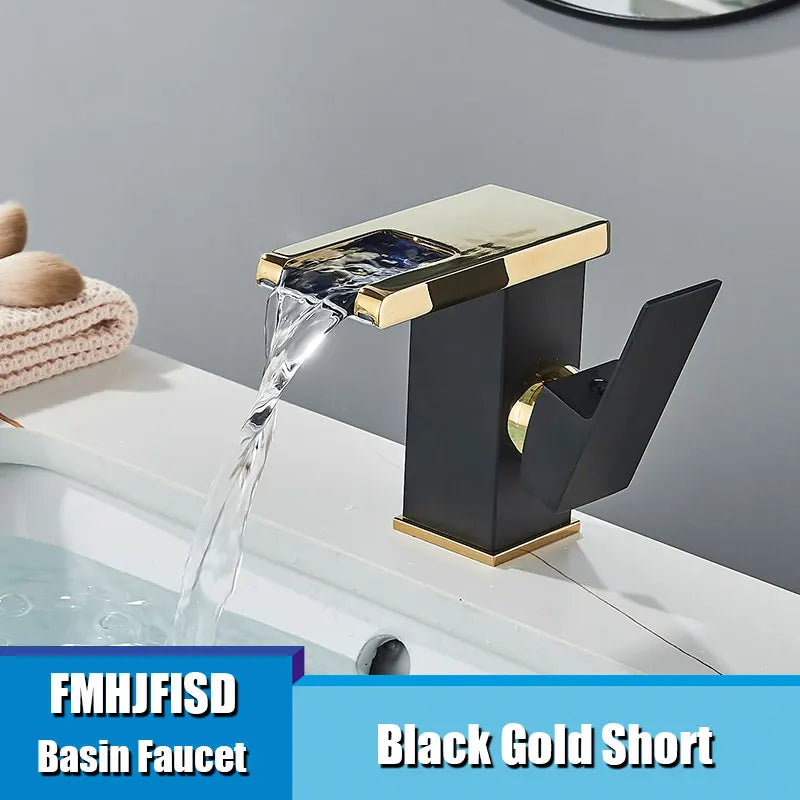 Fmhjfisd led torneira da bacia do banheiro cachoeira único punho único furo torneiras misturadoras do banheiro sensível à temperatura contemporânea