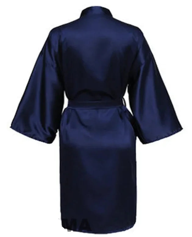 Robe de noiva para festa de casamento, com letras pretas, kimono, cetim, pijama, dama de honra, roupão sp2000