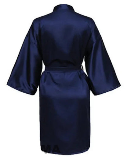 Robe de noiva para festa de casamento, com letras pretas, kimono, cetim, pijama, dama de honra, roupão sp2000