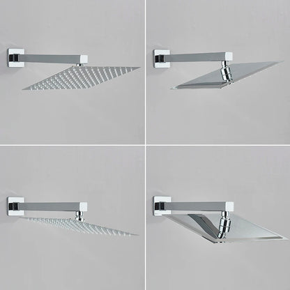 Conjunto de chuveiro cromado oculto, torneira do chuveiro do banheiro, misturador de chuveiro, cascata, chuveiro de chuva, 2 maneiras, válvula misturadora de latão