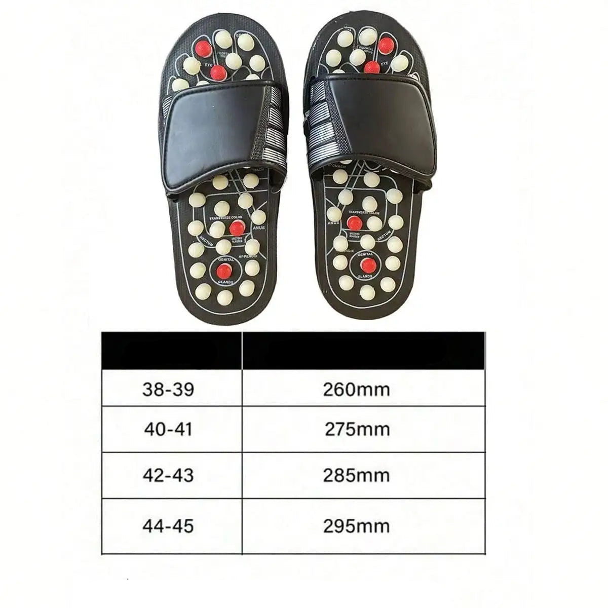 Um par de chinelos de massagem de ponto de acupuntura para homens e mulheres, sapatos de massagem de pés giratórios de ponto de acupuntura estilo chinês, estilo unissex