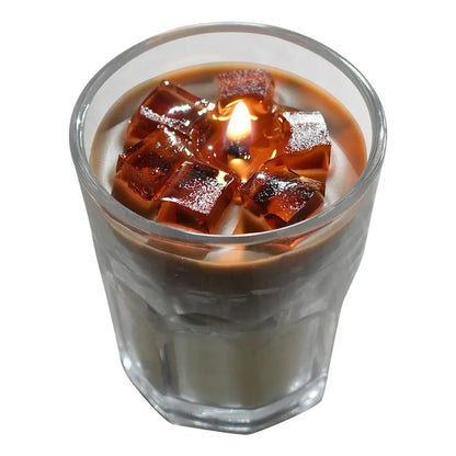 Novo estilo de vela de aromaterapia de café simples e sofisticado decoração de quarto copo de vela de gelatina acabamento realista ﻿