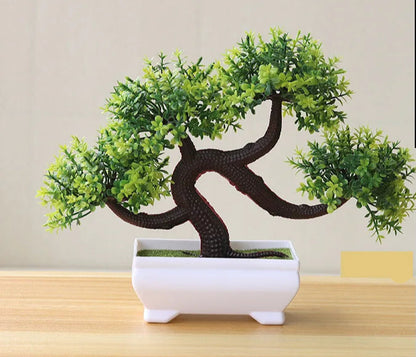 1pc plantas artificiais bonsai pequena árvore simulação plantas flores falsas mesa vaso ornamentos decoração para casa hotel jardim decoração