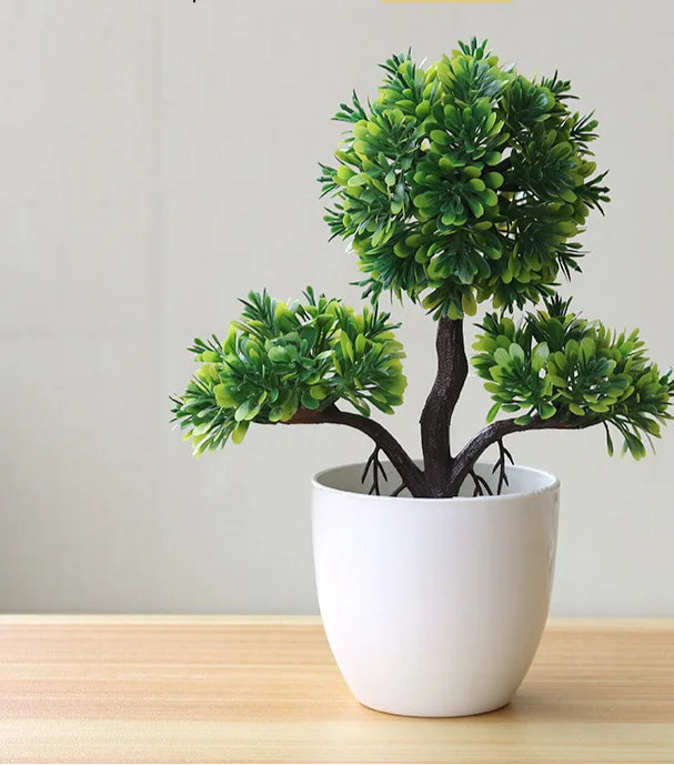 1pc plantas artificiais bonsai pequena árvore simulação plantas flores falsas mesa vaso ornamentos decoração para casa hotel jardim decoração