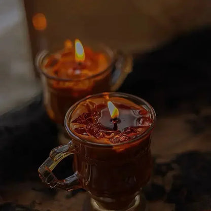 Vela Aromática de Café em Copo Elegante para Decoração
