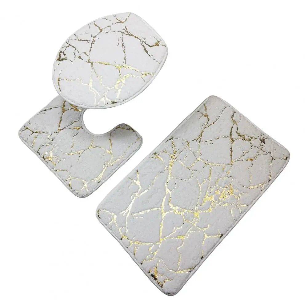 3 pçs/set tapete de toalete poliéster mármore tampa do toalete capa tapete do banheiro listra impressão anti deslizamento chuveiro tapetes acessórios para casa