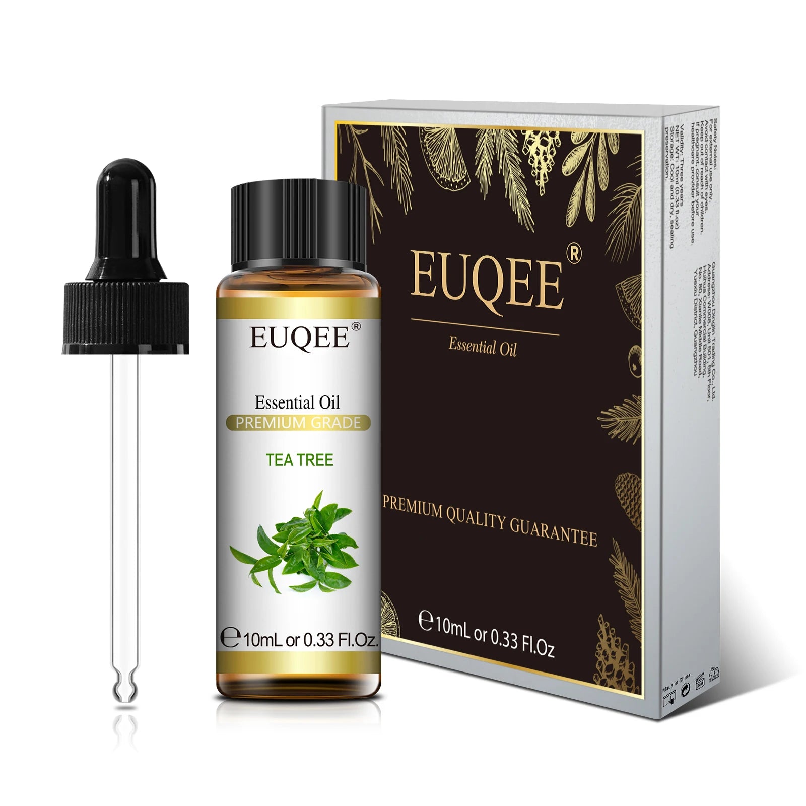 Euqee 10ml óleo essencial de planta natural com conta-gotas para difusor umidificador lavanda jasmim eucalipto baunilha óleos essenciais