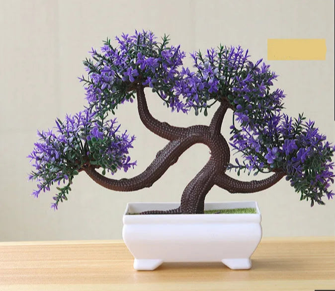 1pc plantas artificiais bonsai pequena árvore simulação plantas flores falsas mesa vaso ornamentos decoração para casa hotel jardim decoração