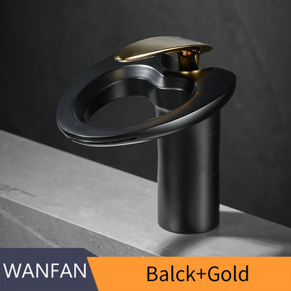 Single Handle Cachoeira Torneira Do Banheiro, Torneiras De Bacia Preta, Torneira Misturadora De Banho, Pia De Latão, Guindaste De Água, Prata, 855964