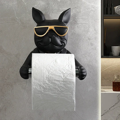 Suporte de papel criativo fixado na parede suporte de tecido banheiro cozinha rolo tubo dos desenhos animados cão sala estar decoração do banheiro