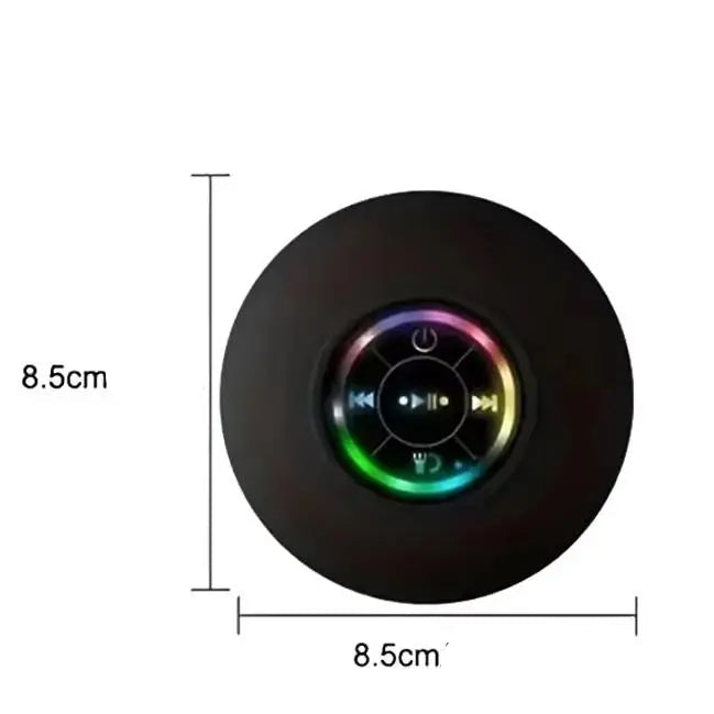 Alto-falante Bluetooth à prova d'água com luzes LED coloridas, ventosa forte e suporte para telefone, mini alto-falante portátil para exterior/espelho