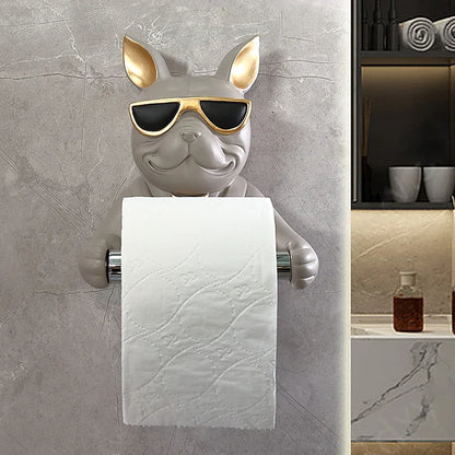 Suporte de papel criativo fixado na parede suporte de tecido banheiro cozinha rolo tubo dos desenhos animados cão sala estar decoração do banheiro