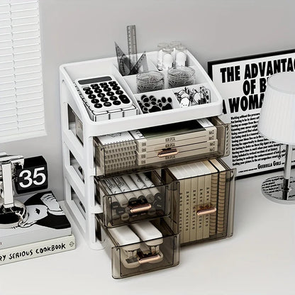 Caixa Organizadora de Cosméticos com Gavetas e Design à Prova de Poeira