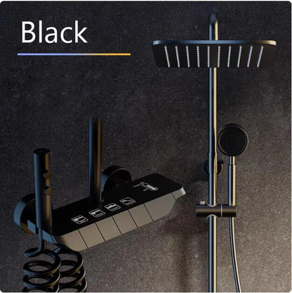 Conjunto de sistema de chuveiro inteligente para banheiro, banheira, chuvas, display digital, misturador de temperatura, conjuntos de torneira de chuveiro com lâmpada atmosférica