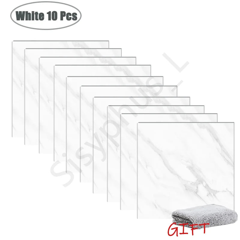 10-50 pçs pvc mármore adesivos de parede auto-adesivo engrossado telha adesivo banheiro à prova dwaterproof água piso adesivo cozinha decoração para casa