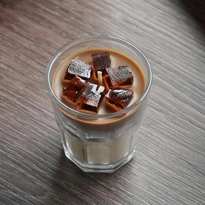 Novo estilo de vela de aromaterapia de café simples e sofisticado decoração de quarto copo de vela de gelatina acabamento realista ﻿