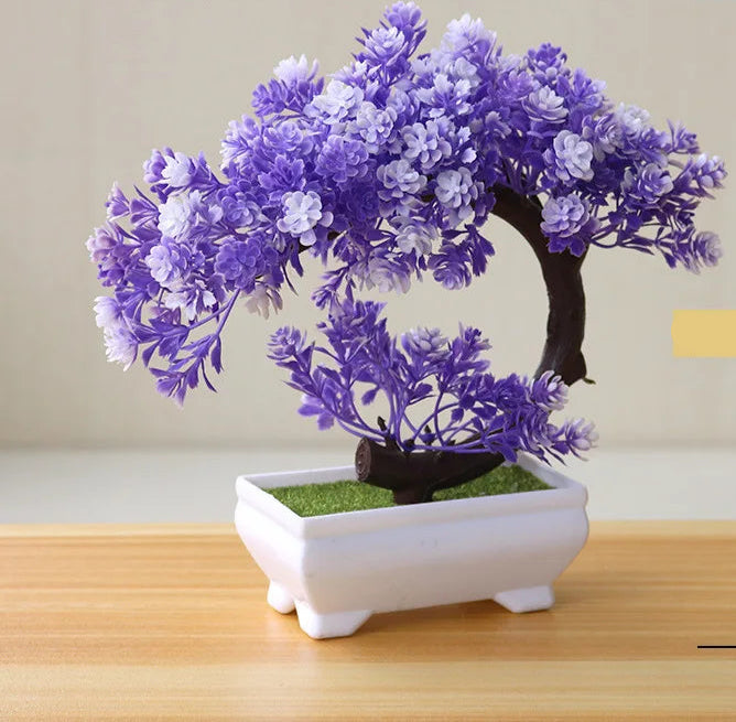 1pc plantas artificiais bonsai pequena árvore simulação plantas flores falsas mesa vaso ornamentos decoração para casa hotel jardim decoração