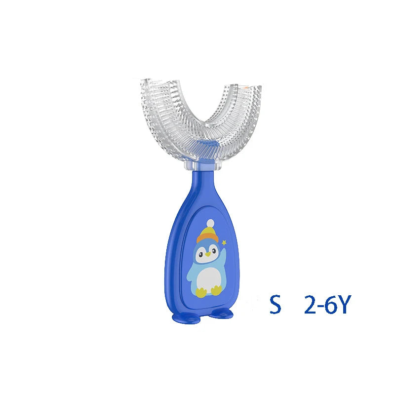 escova de dente infantil escova de dente 360 graus infantil Crianças de 360 graus infantil em forma de u escova de dentes de saúde do bebê mordedores de silicone macio escova de bebê crianças higiene oral limpeza