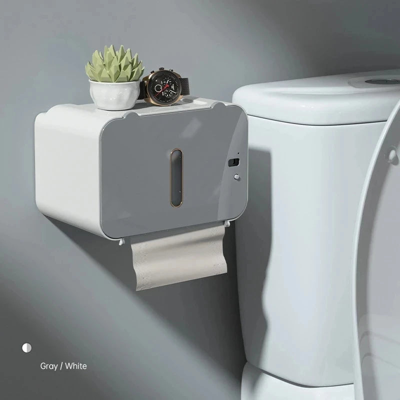 Suporte de papel higiênico de indução, prateleira automática para papel wc, dispensador de papel higiênico montado na parede, acessórios de banheiro