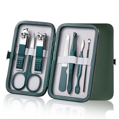 7-18 pçs conjunto de manicure kit cortador de unhas profissional ferramentas de cuidados com as unhas de aço inoxidável com caso de viagem de couro para homem e mulher